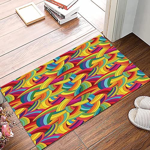 Badematte 50x80cm, Rutschfeste Badteppich, Abstrakte, bunte Regenbogen-Rad-gewundene runde moderne Karikatur-Art dekorati,Mikrofaser Badvorleger mit, Wasserabsorbierende Weiche teppiche für Badezimmer Badematte 50x80cm, Rutschfeste Badteppich, Abstrakte, bunte Regenbogen-Rad-gewundene runde moderne Karikatur-Art dekorati,Mikrofaser Badvorleger mit, Wasserabsorbierende Weiche teppiche für Badezimmer von MOPPRO