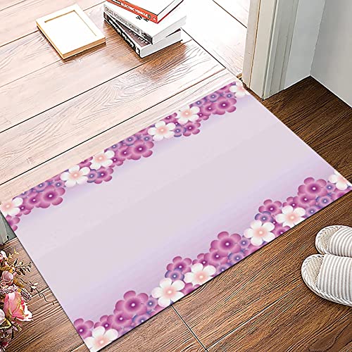 Badematte 50x80cm, Rutschfeste Badteppich, Mauve Decor, feminine Blütenblätter in lila Tönen Frühling blüht Beauty-Duft-K,Mikrofaser Badvorleger mit, Wasserabsorbierende Weiche teppiche für Badezimmer von MOPPRO