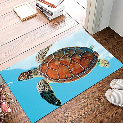 Badematte 50x80cm, Rutschfeste Badteppich, Schildkröte, vom Aussterben bedrohte Meerestiere in tropischen Gewässern der K,Mikrofaser Badvorleger mit, Wasserabsorbierende Weiche teppiche für Badezimmer von MOPPRO