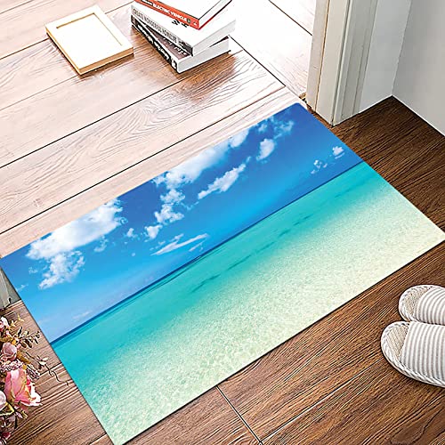 Badematte 50x80cm, Rutschfeste Badteppich, Tropisch, paradies ozean verträumt meer urlaub ruhig sommer exotisch entspanne,Mikrofaser Badvorleger mit, Wasserabsorbierende Weiche teppiche für Badezimmer von MOPPRO