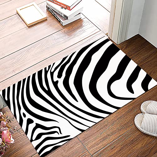 Badematte 50x80cm, Rutschfeste Badteppich, Zebradruck, Zebra Tierhaut Muster Natur Wüste Leben Thema einfache stilvolle I,Mikrofaser Badvorleger mit, Wasserabsorbierende Weiche teppiche für Badezimmer von MOPPRO