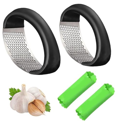 Knoblauchschäler Knoblauchpresse - 4pcs Pack Knoblauchschäler Silikon Knoblauch Schäler Knoblauchrolle Kochgerät Knoblauchschneider Garlic Press Rocker für Zerkleinertem Gemüse Verwendet von MOPQMKT