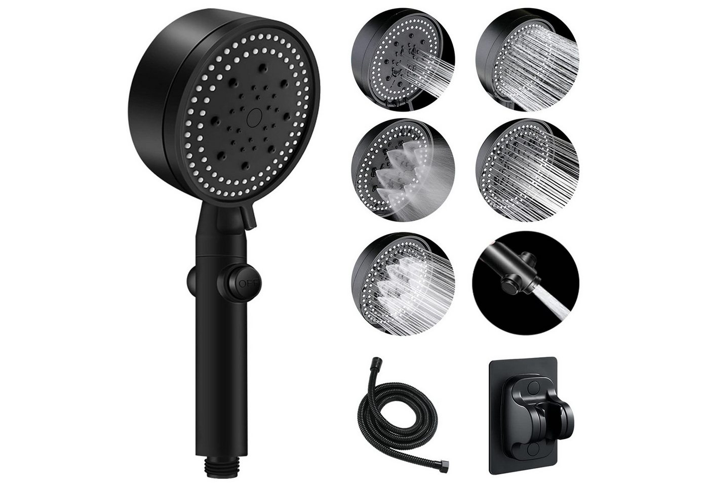 MOPUEA Brausegarnitur Duschkopfset Handbrause mit 1,5m Schlauch und Halterung, Universelle Schnittstelle,passt zu den meisten Haushaltsduschen MOPUEA Brausegarnitur Duschkopfset Handbrause mit 1,5m Schlauch und Halterung, Universelle Schnittstelle,passt zu den meisten Haushaltsduschen von MOPUEA