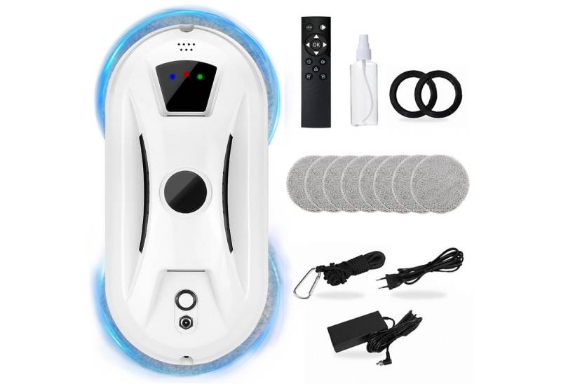 MOPUEA Fensterputzroboter 80W Intelligenter Fensterreinigungsroboter Fenstersauger Fensterputzer, mit USV-Stromausfallschut Fensterreiniger Roboter mit Fernbedienung von MOPUEA