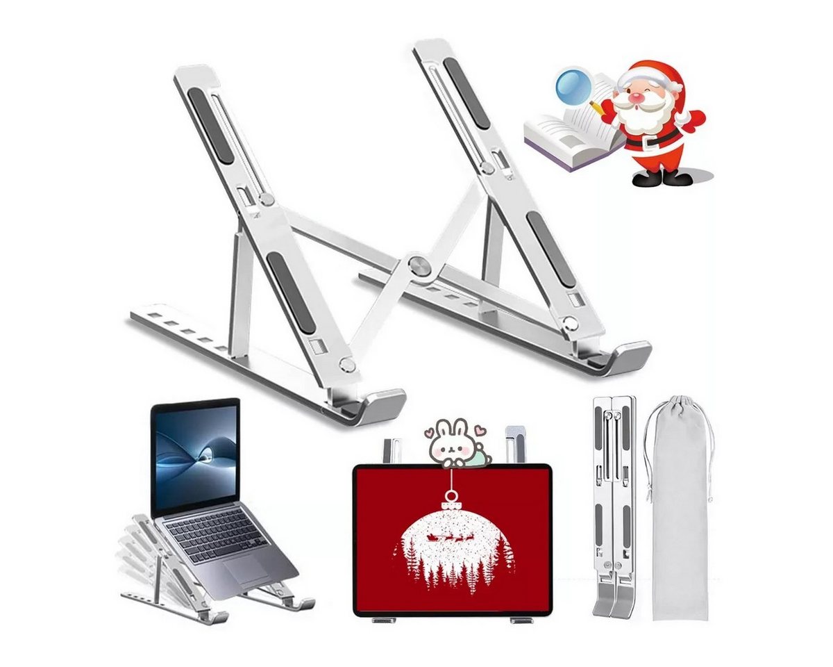 MOPUEA Laptoptisch Laptoptisch Faltbarer Laptop-Ständer 6 Winkel Tablet-Ständer-Halterung (Laptopständer/Tabletständer Buchständer, mit tragbare Aufbewahrungstasche, 6-fach höhenverstellbar), Laptiopständer auch als Tabletständer iPad-Ständer geeignet von MOPUEA