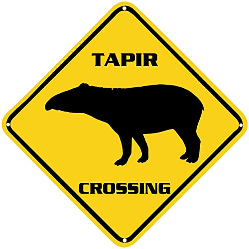Tapir Crossing Schild Tapir Schild Tier Wanddekoration für Zuhause Bauernhaus Hof Straßenqualität Metallschild 30,5 x 30,5 cm von MOQUN
