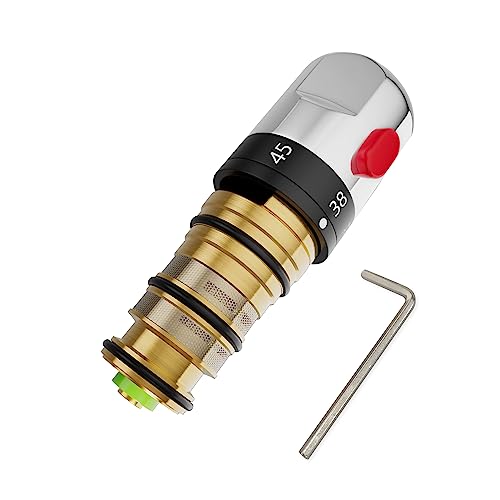 MORADO Thermostatische Dusche Mixer Bar Ventilkartusche,Thermostatische Kartusche Ersatz für Dusche Bar Mixer Vavle Reparatur Kit,Temperaturregelung Griff für Ersatz,Messing von MORADO