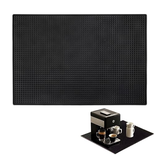 MORAINJAY Bar Service Matte Schwarz, Bar Mat 45x30cm Barmatte Silikon Trocknend Matte Zubehör Geschirr 1cm Dick für Verschüttungen Bar Club Küche Café, Rutschfest Gummi Barmatte Abtropfmatte Kaffee MORAINJAY Bar Service Matte Schwarz, Bar Mat 45x30cm Barmatte Silikon Trocknend Matte Zubehör Geschirr 1cm Dick für Verschüttungen Bar Club Küche Café, Rutschfest Gummi Barmatte Abtropfmatte Kaffee von MORAINJAY