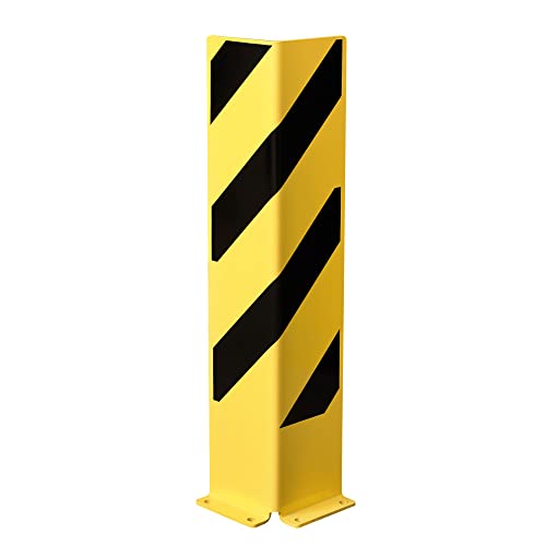 Anfahrschutz, Stahl-Winkel, kunststoffbeschichtet gelb/schwarz, Höhe 800 mm, Stärke 6 mm, Querschnitt 160 mm von MORAVIA