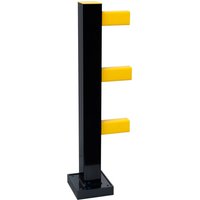 MORAVIA Standpfosten für Anfang und Ende von Rammschutzgeländer BLACK BULL HYBRID, Außenbereich, schwarz, 1.040 mm Höhe von MORAVIA