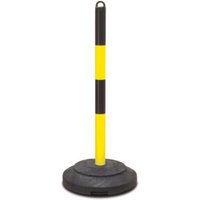 Moravia Kettenständer EXTERN 60 x 1000 mm schwarz/gelb + Ösenkappe und Recyclingfuß von MORAVIA