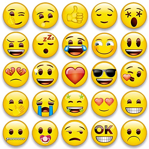 28 Emoji-Magnete für Kühlschrank, Spindmagnete für Mädchen, Kühlschrankmagnete, dekorative Magnettafel, Schränke, Klassenzimmer, Büro, lustige Smiley-Geschenke für Erwachsene und Kinder (rund, 3 cm) von MORCART