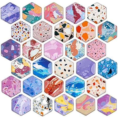 MORCART Hexagon Kühlschrankmagnete, Magnete für Magnettafelfür Kühlschrank Whiteboard Küche Schulschränke Klassenzimmer Büro Kabine Lustige Dekorative Magnete Geschenke für Erwachsene Kinder(Terrazzo) von MORCART