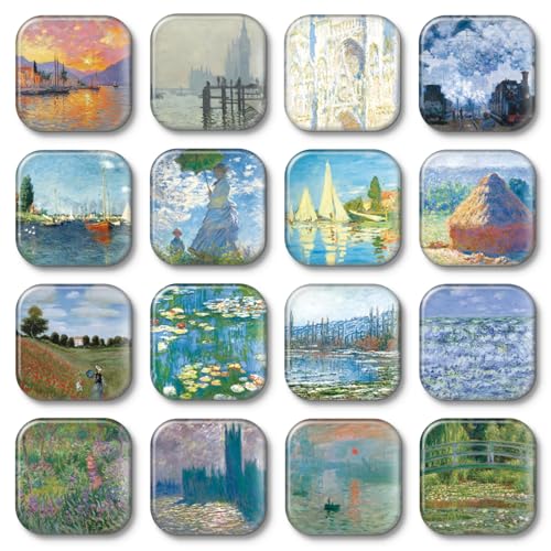 MORCART Monet Magnete für Kühlschrank, niedliche Schließfachmagnete, dekorativ für Kühlschrank, Whiteboard, Schrank, Büro, Küche, Tafel, Kunst für Erwachsene, 16 Stück MORCART Monet Magnete für Kühlschrank, niedliche Schließfachmagnete, dekorativ für Kühlschrank, Whiteboard, Schrank, Büro, Küche, Tafel, Kunst für Erwachsene, 16 Stück von MORCART