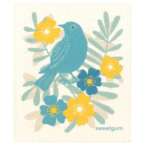 More Joy - Sweetgum - Spülschwamm Dishcloth - Öko Spülschwamm -Blue Bird/Blauer Vogel von MORE JOY BY CHRISTOPHER KANE