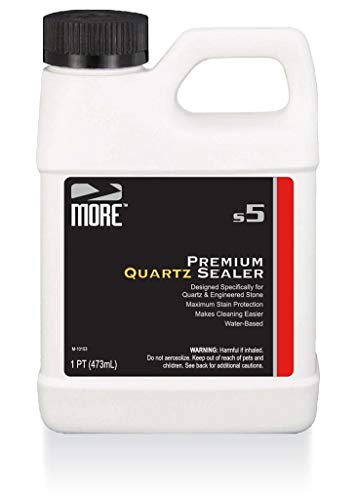 More Premium Quarzversiegelung – Wasserbasierte Oberflächenversiegelung – für Innen- und Außenbereich Quarzit-Theken, Böden, Wände, Möbel – schützt vor Öl, Flecken auf Wasserbasis – geruchlos – Pint von MORE Surface Care