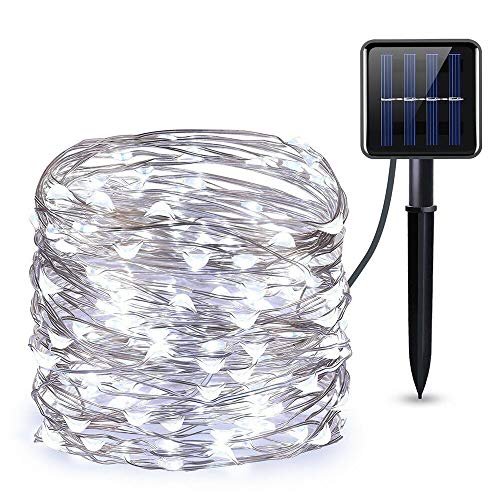 MOREASE Solar Lichterkette Aussen - 20M 200 LED Lichterkette Außen Wetterfest Solar Kupferdraht Solarlichterkette für Balkon,Bäume,Terrasse,Hochzeit,Party,Garten,Hof,Tor Deko (Weiß) von MOREASE