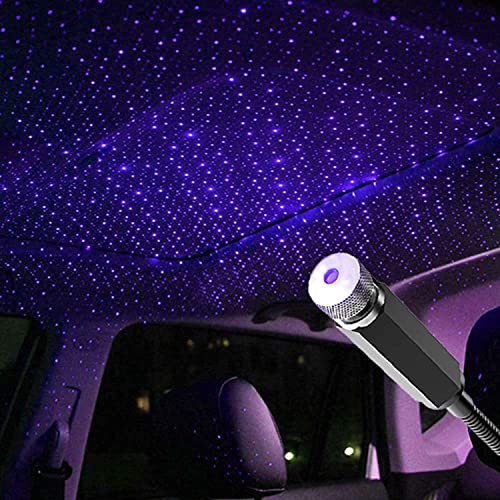 USB Nachtlicht, Mini Sternenhimmel Projektor Auto Lampe Nachtlicht Sternenhimmel Stern LED Sternen Projektor für Auto Innenraum Deko Innen Decke Schlafzimmer Party (Blau) von MOREASE