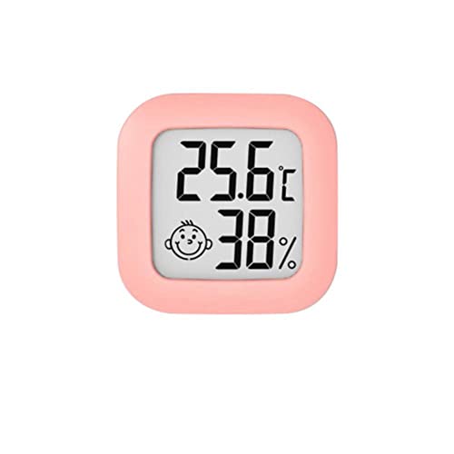 Thermometer Hygrometer Innen, Raumthermometer Digital Temperaturmessgerät Innen Zimmerthermometer, Luftfeuchtigkeit Meter für Babyzimmer Wohnzimmer Büro Gewächshaus (Rosa) von MOREASE