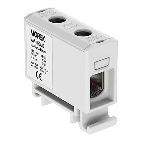 Verteilerblock f. Al/Cu geeignet 1,5-50mm2 grau 1pol. 1000V AC/DC Klemme isoliert OTL 50 MAA1050A10 Morek 3811 von MOREK