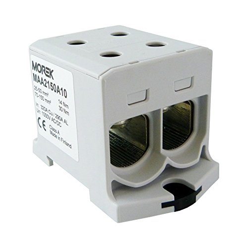 Verteilerblock f. Al/Cu geeignet 4x25-150mm2 grau 1pol. 1000V AC/DC Klemme isoliert OTL 150-2 MAA2150A10 Morek 4191 von MOREK