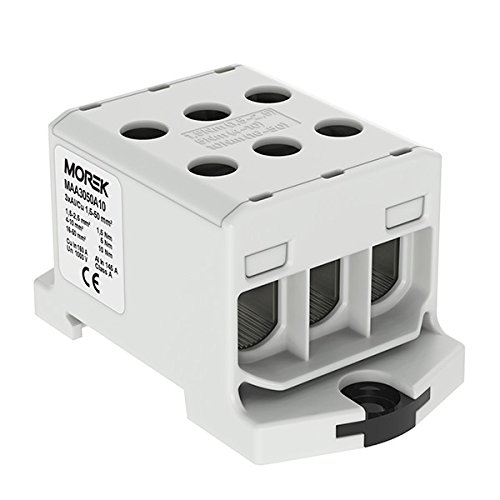 Verteilerblock f. Al/Cu geeignet 6x1,5-50mm2 grau 1pol. 1000V AC/DC Klemme isoliert OTL 50-3 MAA3050A10 Morek 4283 von MOREK