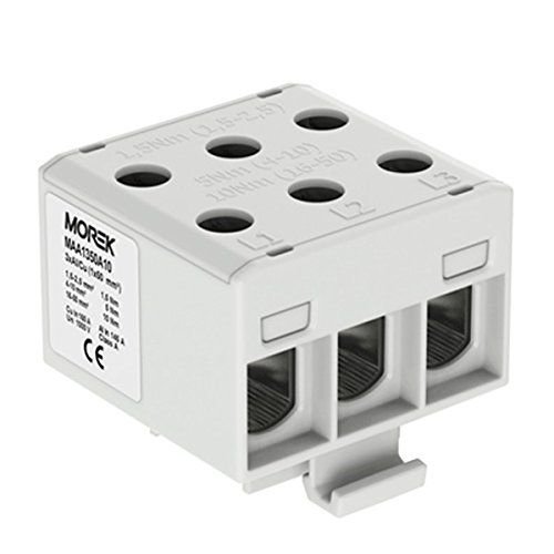 Verteilerblock f. Al/Cu geeignet 6x1,5-50mm2 grau 3pol. 1000V AC/DC Klemme isoliert OTL 50-3x MAA1350A10 Morek 4382 von MOREK