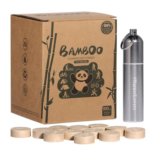 MORGIANA 100 Komprimierte Handtücher Bambus Einweg Tragbares Münz Reise Handtuch tabletten Sport einmal magisches Handtuch für Unterwegs Urlaub Reisen Sport Küche(n) von MORGIANA