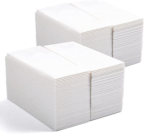 MORGIANA 200 Pack Einweghandtücher, Gästehandtücher aus Leinen, Servietten aus Stoffpapier, Papierhandtücher für Bad, Hochzeit, Partys, Restaurant, Events (200 Weiß) von MORGIANA