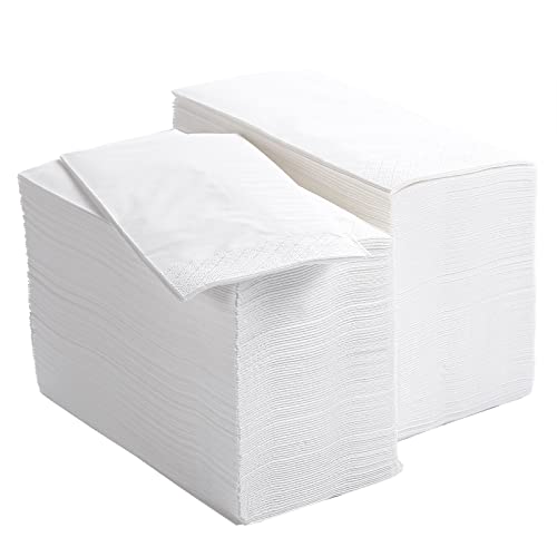 MORGIANA 200 Pack weiße Papierservietten, 2-lagige weiße Einweghandtücher, Gästehandtücher für Bad, Hochzeit, Party von MORGIANA