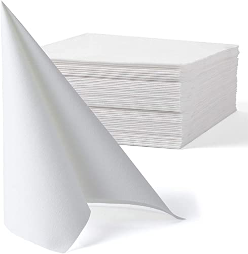 MORGIANA Airlaid Servietten | Umweltfreundliche Einweg Papierservietten | Perfekt für Hochzeit, Restaurant, Party, Geburtstag, Abendessen | 40 x 40 cm | 50 Stück | Weiß von MORGIANA