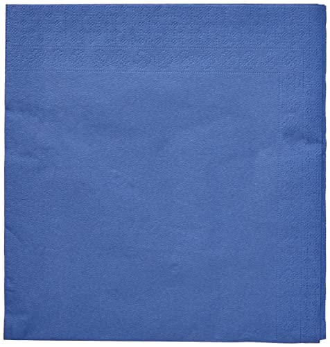 MORIGAMI SER4230239 Serviette 40 x 40, 2-lagig, 1/4-Falz, 100 Servietten, 2-lagig, glatt mit Bordüre, blau von MORIGAMI