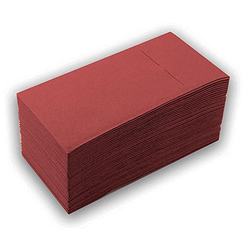 Morigami, Kangupocket Premium Serviette, 1/8 Falz, Airlaid, Bordeaux, 30 Servietten von MORIGAMI