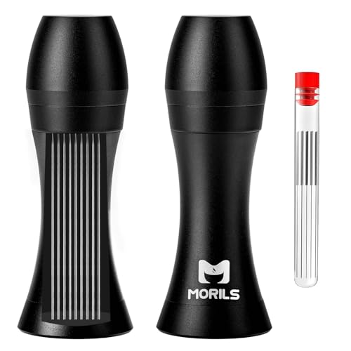 Morils WDT Espresso-Werkzeug, MORILS Espresso-WDT-Werkzeuge mit 0,4 mm 9 dicken Federnadeln & extra 9 Nadeln, Espresso-Verteilerwerkzeug, Metallgriff mit Ständer für Barista, Espresso-Zubehör, Schwarz von MORILS