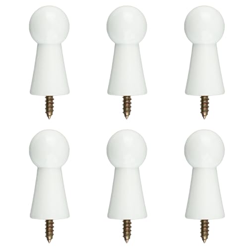 MOROBOR 6 Stück weiße Holzhaken, Shaker Pegs, dekorative Garderobenklammer, Regalclip, selbstklebender massiver Haken für Badezimmer, Handtücher, Türen, Treppenkanten, Kleiderschränke MOROBOR 6 Stück weiße Holzhaken, Shaker Pegs, dekorative Garderobenklammer, Regalclip, selbstklebender massiver Haken für Badezimmer, Handtücher, Türen, Treppenkanten, Kleiderschränke von MOROBOR