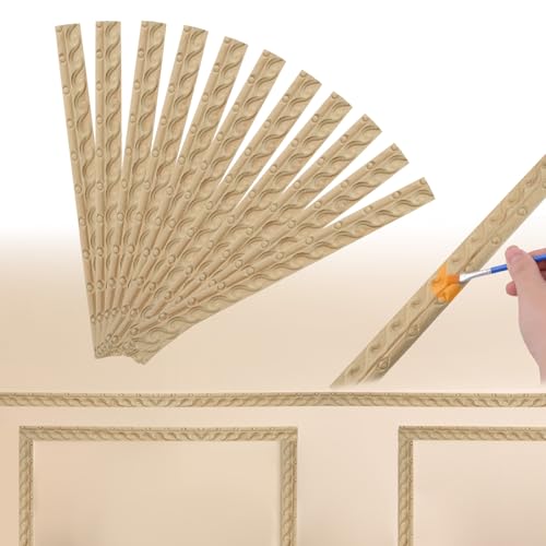 MOROBOR Dekorative Holzleisten, unlackiert, 3D-Zierleisten zum Selbermachen, lackierbar, geschnitzte Holzmaserung, Wandverkleidung für Zuhause, Schrank, Regal, Fenster, Tür, Dekoration, 35 x 2,7 cm MOROBOR Dekorative Holzleisten, unlackiert, 3D-Zierleisten zum Selbermachen, lackierbar, geschnitzte Holzmaserung, Wandverkleidung für Zuhause, Schrank, Regal, Fenster, Tür, Dekoration, 35 x 2,7 cm von MOROBOR