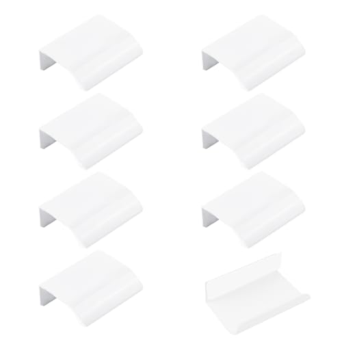 MOROBOR Finger Edge Pull, 8pcs verdeckter Griff Auminum Alloy Unsichtbarer Griff 50mm weiße Möbelgriffe Selbstklebende Instant Schrank Schublade Züge von MOROBOR