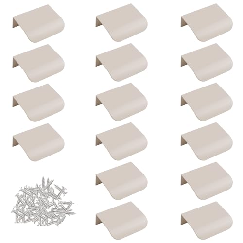 MOROBOR Fingerkantengriff, verdeckte Griffe, moderner Stil, Schubladengriff, Aluminiumlegierung, unsichtbare Ziehgriffe für Schrank, Hardware, Schublade, 50 mm, Kaschmirgrau, 16 Stück von MOROBOR