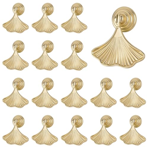 MOROBOR Ginkgo-Knaufgriffe in Blattform, 18 Stück, goldfarben, Tropfenanhänger, Ziehgriff, Zinklegierung, Schublade, Einzelloch, Möbelknauf, Griffe für Kommode, Schublade, Kleiderschrank, Schrank MOROBOR Ginkgo-Knaufgriffe in Blattform, 18 Stück, goldfarben, Tropfenanhänger, Ziehgriff, Zinklegierung, Schublade, Einzelloch, Möbelknauf, Griffe für Kommode, Schublade, Kleiderschrank, Schrank von MOROBOR