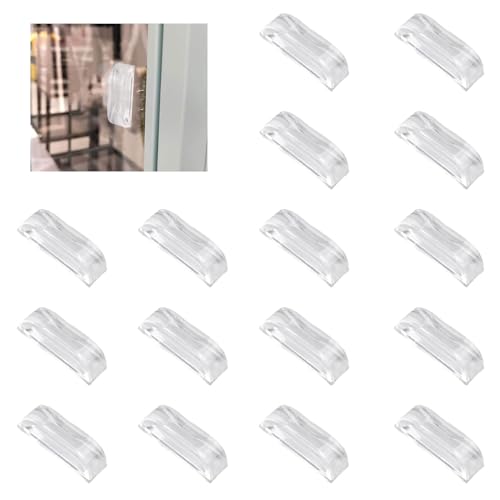 MOROBOR Mini-Acryl-Zugknöpfe, quadratisch, transparent, 2,8 cm, selbstklebend, kristallklar, glänzend, für Spiegel, Schrank, Box, Geschenkbox, Dekoration, 16 Stück von MOROBOR