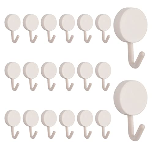 MOROBOR Selbstklebende Haken, 20 Stück, robuste Kunststoff-Haken, Wand-Schlüsselhaken, Strumpfhalter für Zuhause, Küche, Badezimmer, Büro, Tür (Beige) von MOROBOR