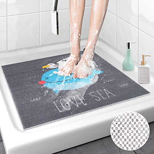 Duschmatte rutschfest, 60 x 60 cm Weich Komfort Sicherheits Badewannenmatte, Antibakterielle Badematte mit Ablauflöchern, Antirutschmatte Dusche für Badewanne und Nassbereiche von MORROWCAMP