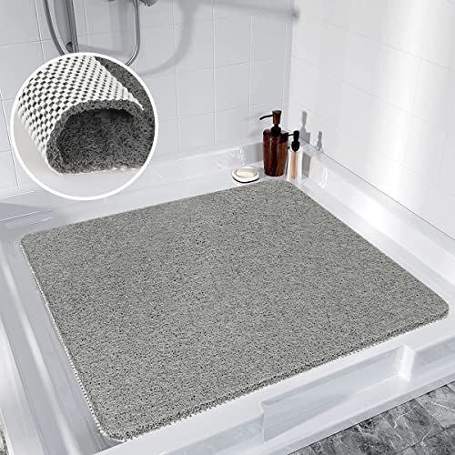 Duschmatte rutschfest, 60 x 60 cm Weich Komfort Sicherheits Badewannenmatte, Antibakterielle Badematte mit Ablauflöchern, Antirutschmatte Dusche für Badewanne und Nassbereiche von MORROWCAMP