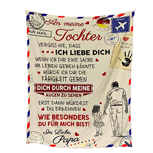 Personalisierte Flanell Briefdecke, An Meine Tochter Decke Von Papa, Super Weiche Decke, Luftpost Decke Positiv Ermutigen Sie Ihre Tochter zur Liebe Geeignet für Couch, Bett (Vater zu Tochter) von MORROWCAMP