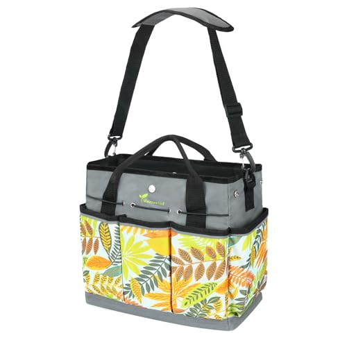 MORROWIND Gartentasche aus Oxford-Gewebe, Gartenwerkzeugtasche mit Taschen & verstellbarem Schultergurt, Garten-Aufbewahrungstasche mit Reißverschlusstasche für Gartenarbeit im Hof, Grün Floral MORROWIND Gartentasche aus Oxford-Gewebe, Gartenwerkzeugtasche mit Taschen & verstellbarem Schultergurt, Garten-Aufbewahrungstasche mit Reißverschlusstasche für Gartenarbeit im Hof, Grün Floral von MORROWIND