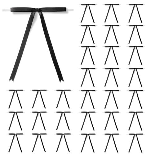 MORSUNBELA Geschenk Schleifen Deko Schwarz Geschenkschleifen Schleife Hochzeit für Geburtstag Kommunion Weihnachten Geschenkverpackungen,50 Stück von MORSUNBELA
