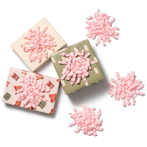 MORSUNBELA Geschenkband, Geschenkschleifen Selbstklebende Schleifen, 6 Stück Rosa Schleifen Deko Selbstklebende Band, für Hochzeit Party Geschenke Einpacken Dekoband von MORSUNBELA