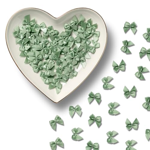 MORSUNBELA Geschenkschleifen, 100 Stück Mini Schleifen Deko, Selbstklebend Kleine Schleifen Satinschleifen für DIY Nähen, Hochzeit Deko, Karten, Geschenk - Grün MORSUNBELA Geschenkschleifen, 100 Stück Mini Schleifen Deko, Selbstklebend Kleine Schleifen Satinschleifen für DIY Nähen, Hochzeit Deko, Karten, Geschenk - Grün von MORSUNBELA