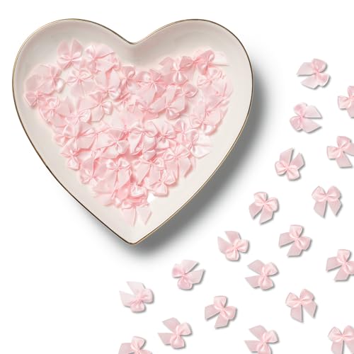 MORSUNBELA Geschenkschleifen, 100 Stück Mini Schleifen Deko, Selbstklebend Kleine Schleifen Satinschleifen für DIY Nähen, Hochzeit Deko, Karten, Geschenk - Rosa MORSUNBELA Geschenkschleifen, 100 Stück Mini Schleifen Deko, Selbstklebend Kleine Schleifen Satinschleifen für DIY Nähen, Hochzeit Deko, Karten, Geschenk - Rosa von MORSUNBELA
