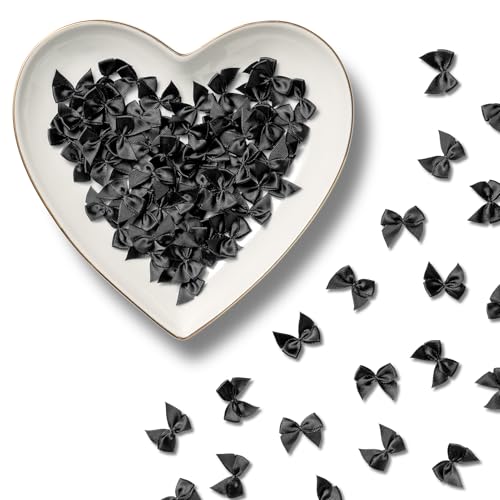 MORSUNBELA Geschenkschleifen, 100 Stück Mini Schleifen Deko, Selbstklebend Kleine Schleifen Satinschleifen für DIY Nähen, Hochzeit Deko, Karten, Geschenk - Schwarz MORSUNBELA Geschenkschleifen, 100 Stück Mini Schleifen Deko, Selbstklebend Kleine Schleifen Satinschleifen für DIY Nähen, Hochzeit Deko, Karten, Geschenk - Schwarz von MORSUNBELA
